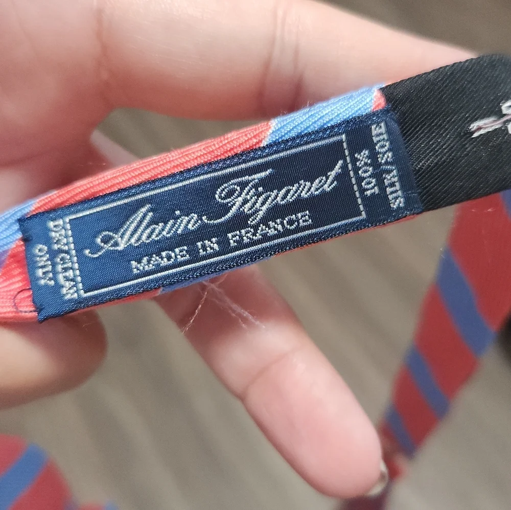 Alain Figaret Coral and Blue Bowtie - Picture 3 of 4